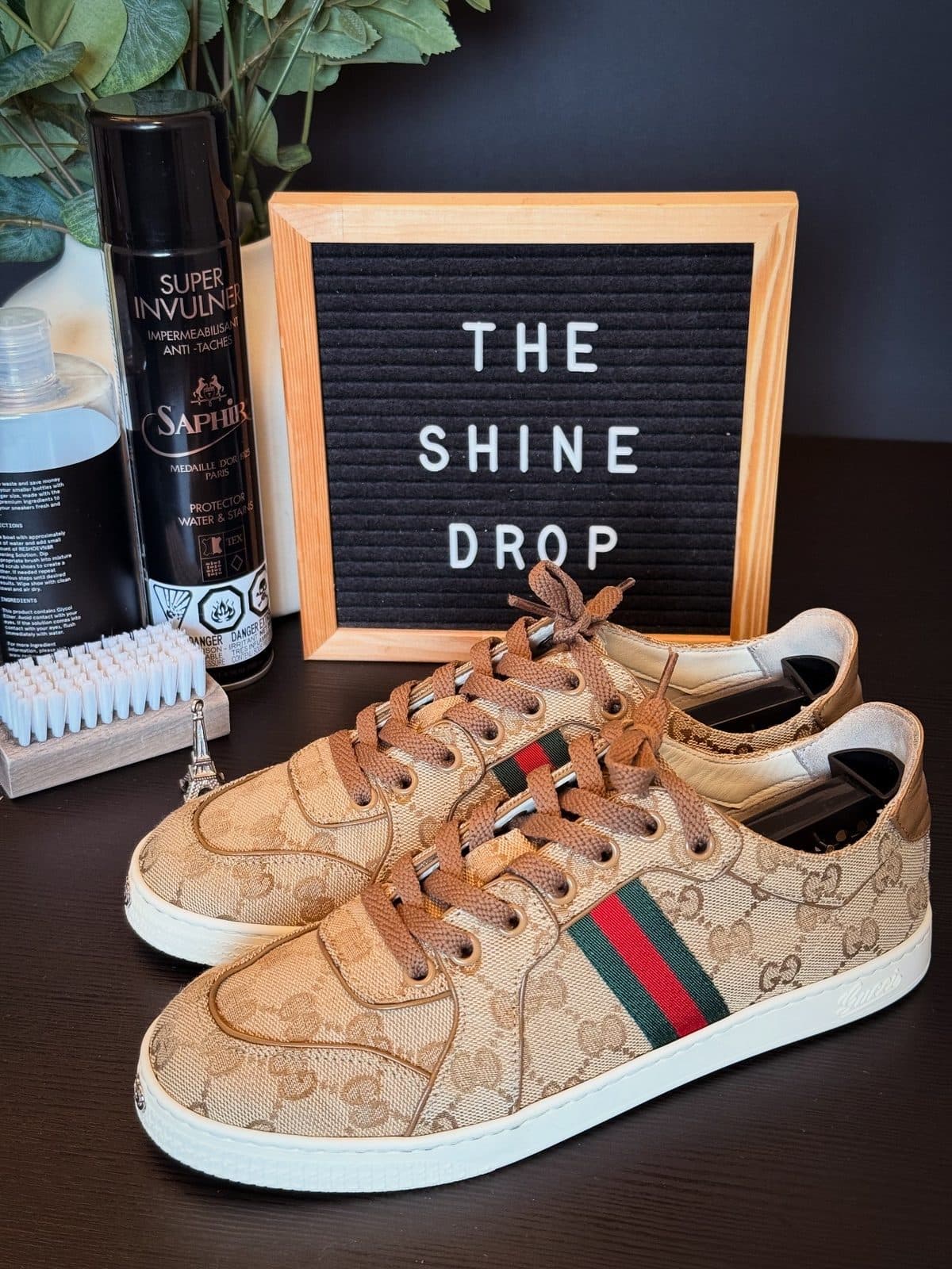 Canvas & leather sneakers after cleaning