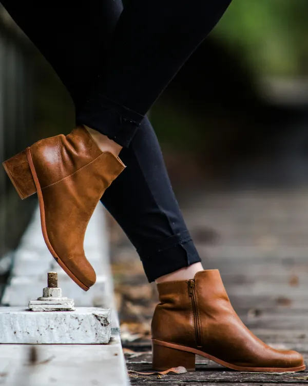 Brown leather shoes professionally polished — Calgary shoe shine service