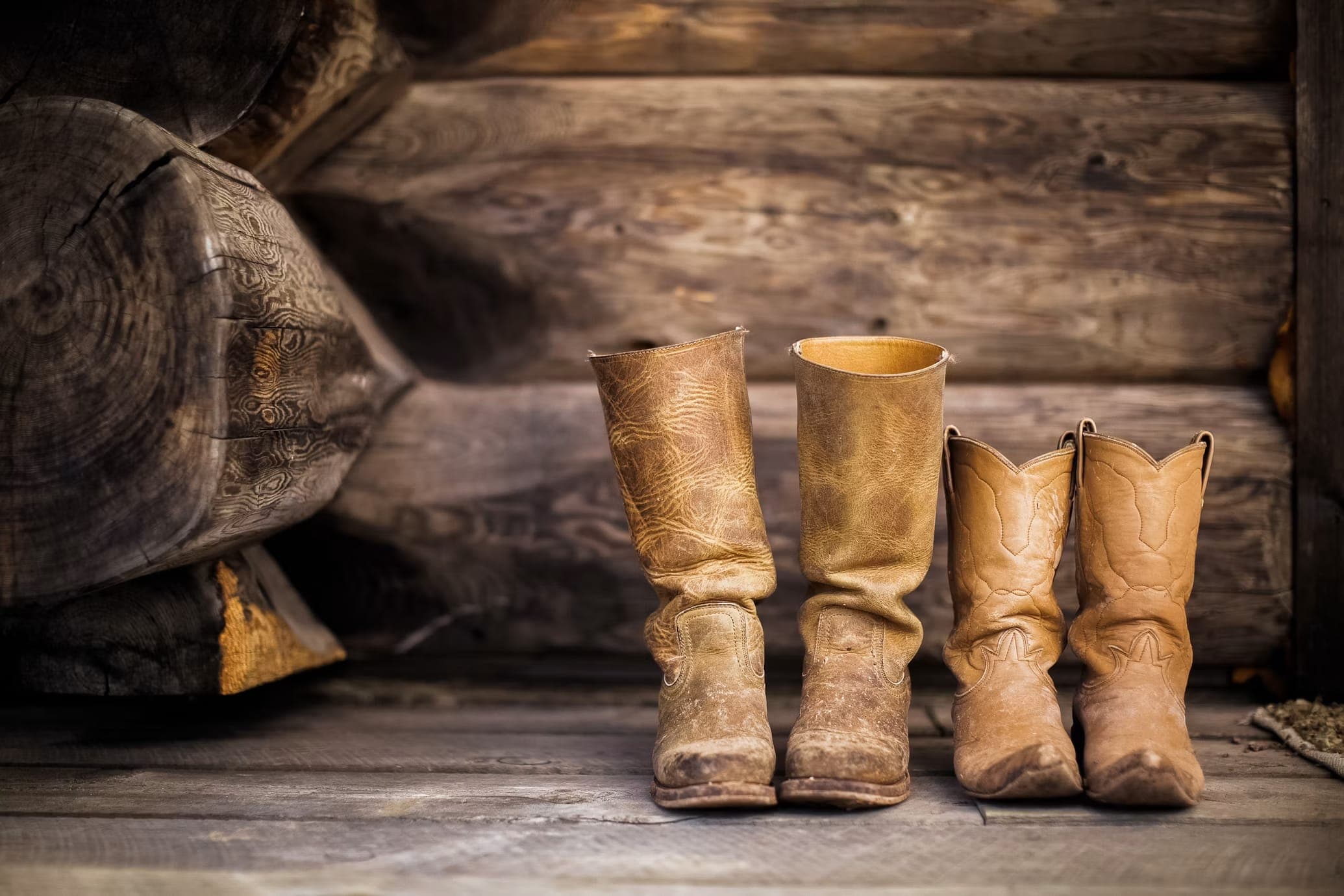 Cowboy boots freshly cleaned and polished at The Shine Drop Calgary